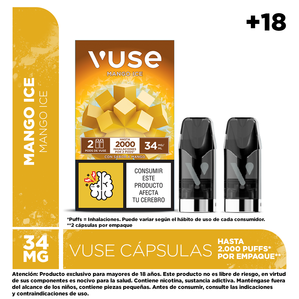 CAPSULA VUSE MANGO ICE X 2 PODS X 34MG