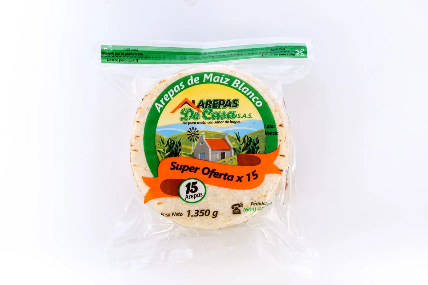 AREPAS DE CASA OFERTA 1400 X 15 UNDS